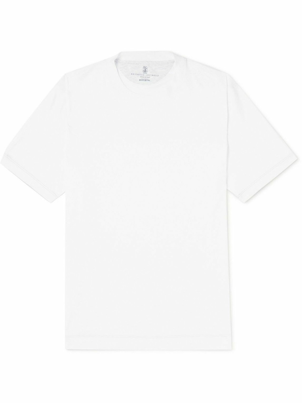 Photo: Brunello Cucinelli - Cotton-Jersey T-Shirt - White