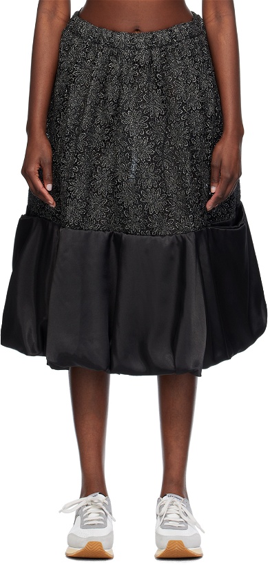 Photo: Comme des Garçons Comme des Garçons Black Floral Midi Skirt