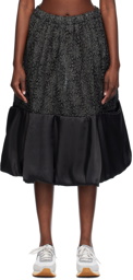 Comme des Garçons Comme des Garçons Black Floral Midi Skirt