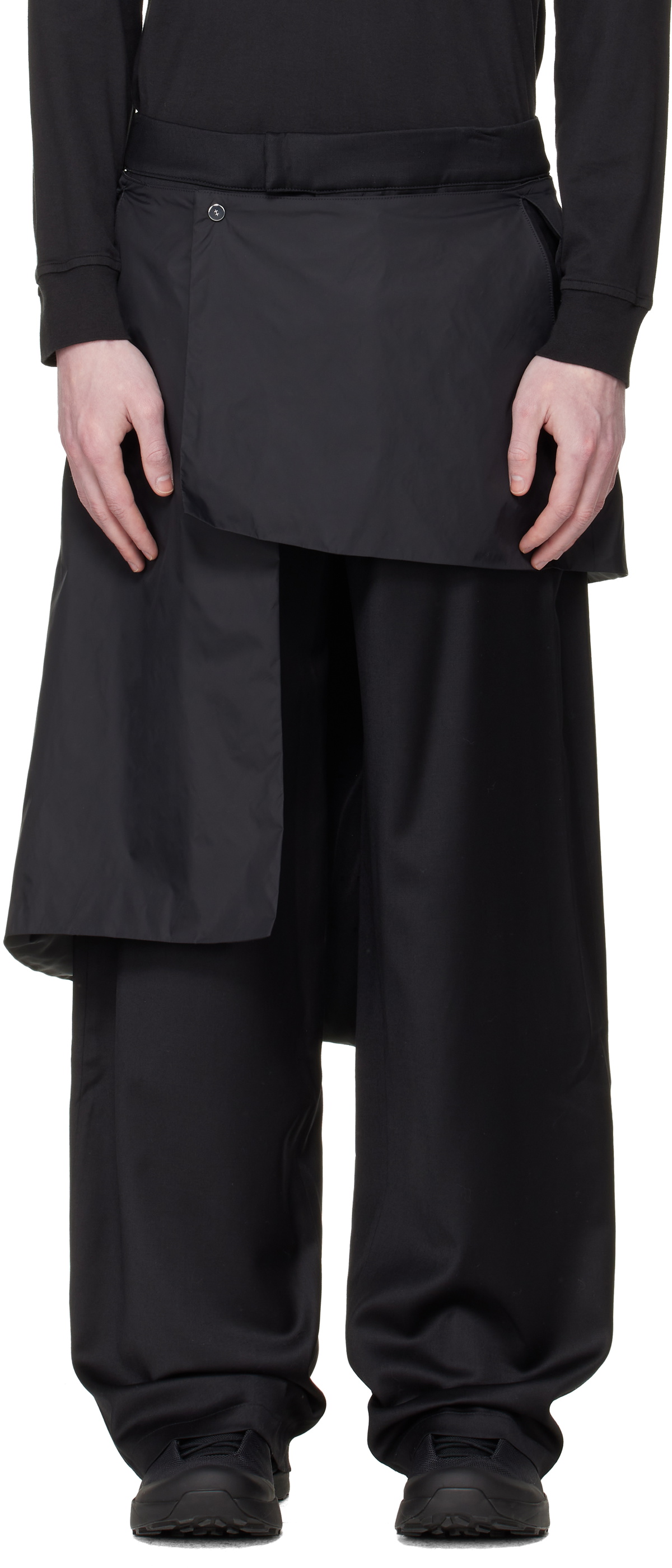 HELIOT EMIL Black Levade Tailored Trousers