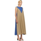 Baserange Khaki & Blue Tres Maxi Dress