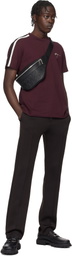 Ferragamo Burgundy Contrasting Stripe T-shirt