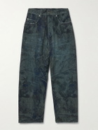 Balenciaga - Wide-Leg Distressed Camouflage-Print Jeans - Blue