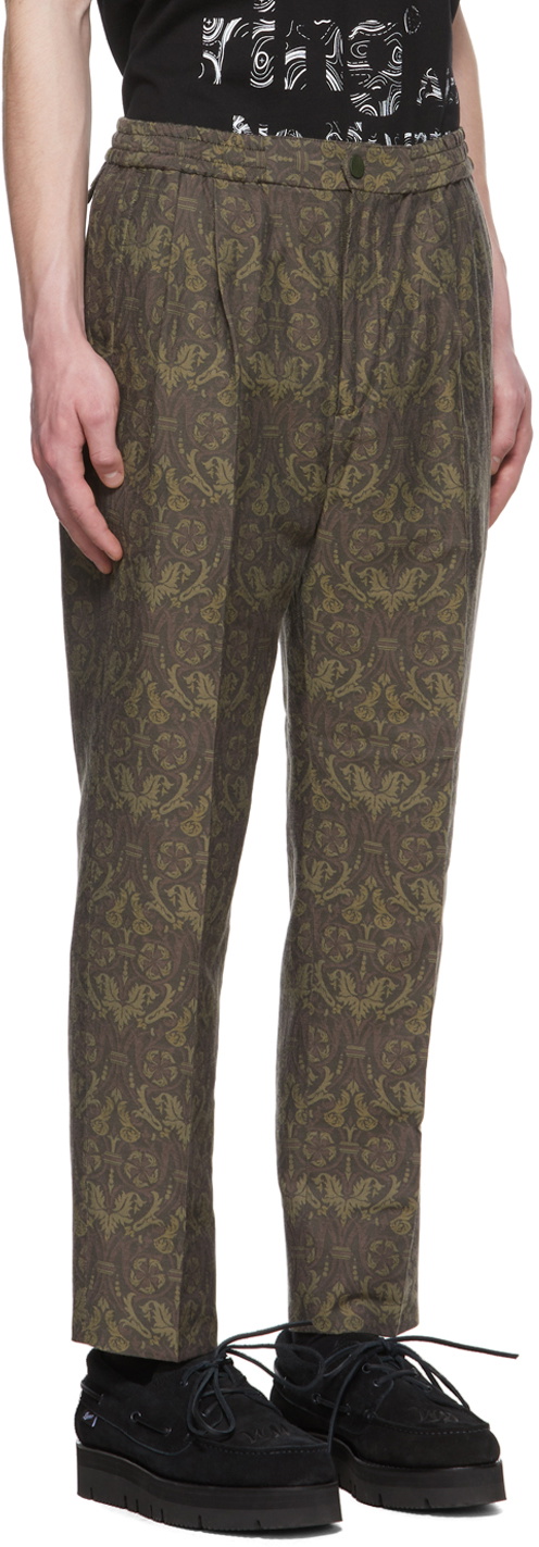 White Mountaineering Khaki Cotton Trousers