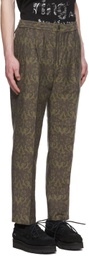 White Mountaineering Khaki Cotton Trousers