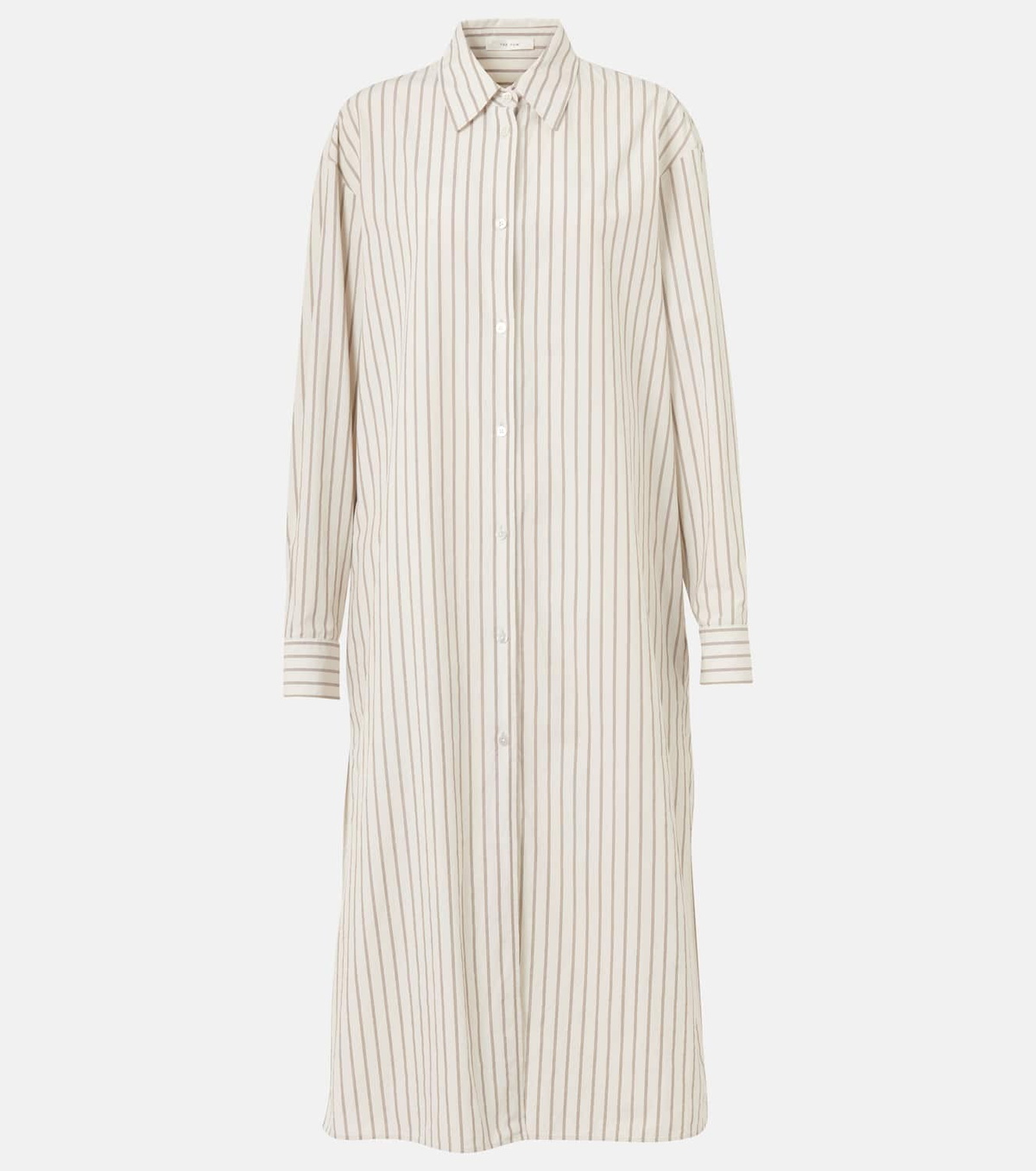 The Row Chihiro striped cotton shirt dress