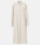 The Row Chihiro striped cotton shirt dress