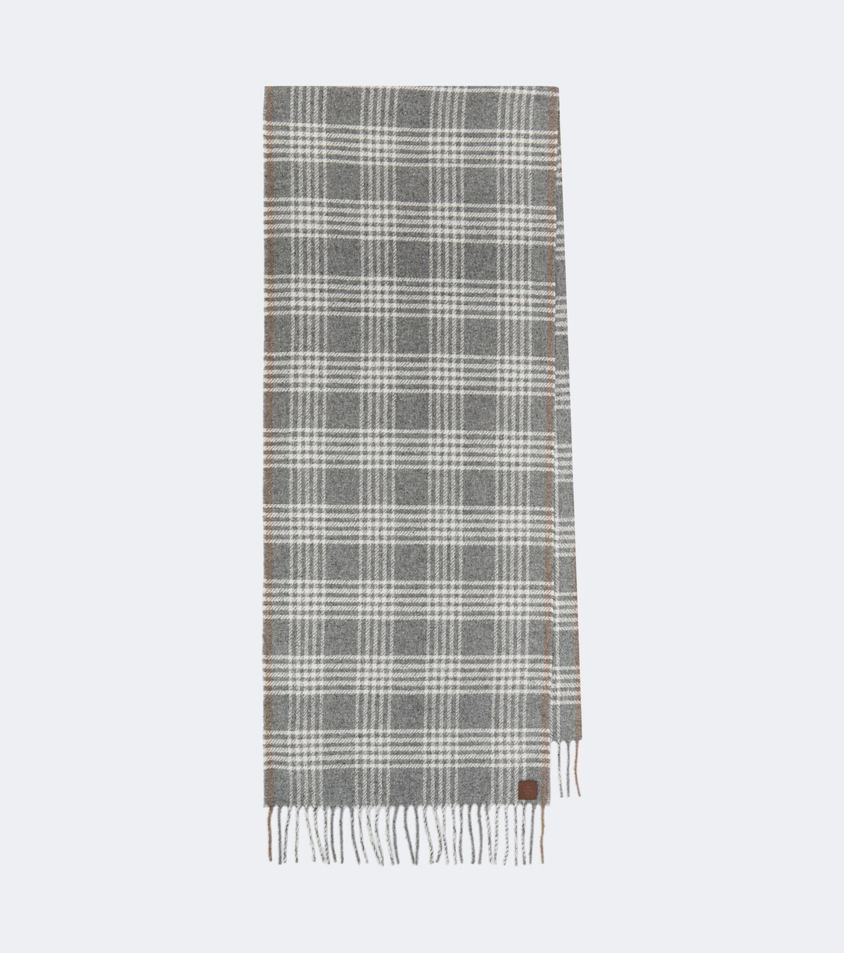 Eleventy Checked silk, wool, and cashmere scarf