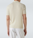 Dunhill Cable-knit cotton and silk polo shirt