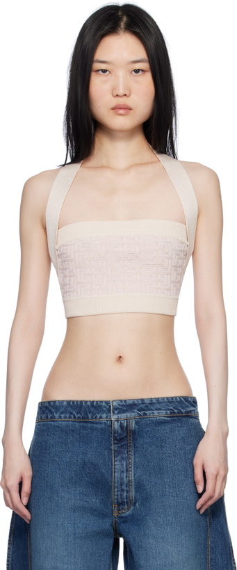 Photo: Balmain Beige PB Labyrinth Monogram Tank Top