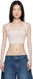 Balmain Beige PB Labyrinth Monogram Tank Top