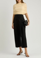 Esse Studios Juna Cropped Wide-leg Cotton Trousers Black