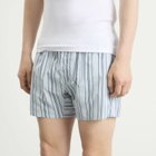 Calvin Klein Men's Heritage Cotton Poplin Sleep Short in Majorca Stripe Breezy Blue