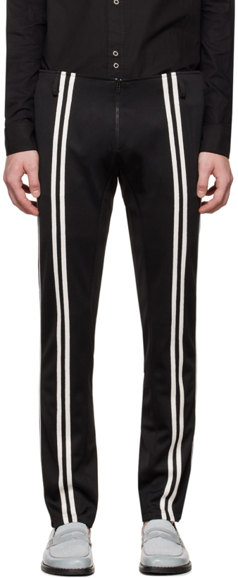 Photo: TheOpen Product SSENSE Exclusive Black Double Stripe Trousers