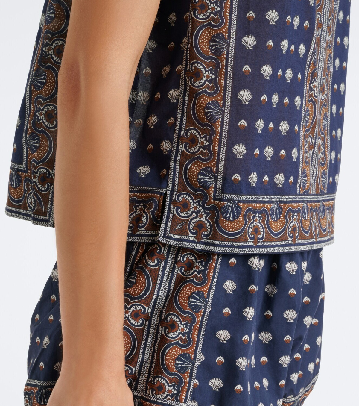 Dôen Amalia printed cotton voile top