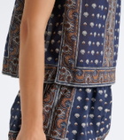 Dôen Amalia printed cotton voile top