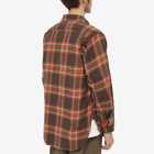 Engineered Garments Men's Plaid Flannel Work Shirt in Brown/Orange Plaid