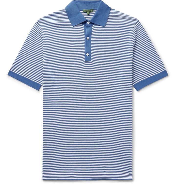 Photo: Sid Mashburn - Striped Cotton Polo Shirt - Blue