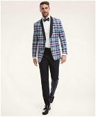 Brooks Brothers Men's Regent Regular-Fit Shawl Collar Madras Tuxedo Jacket | Light Blue
