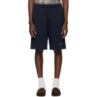 Acne Studios Navy Embroidered Logo Shorts