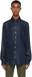 Giorgio Armani Blue Lyocell Denim-Look Shirt