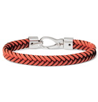 Tod's - Woven Leather and Silver-Tone Bracelet - Orange