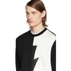 Neil Barrett Black and White Thunderbolt Sweatshirt