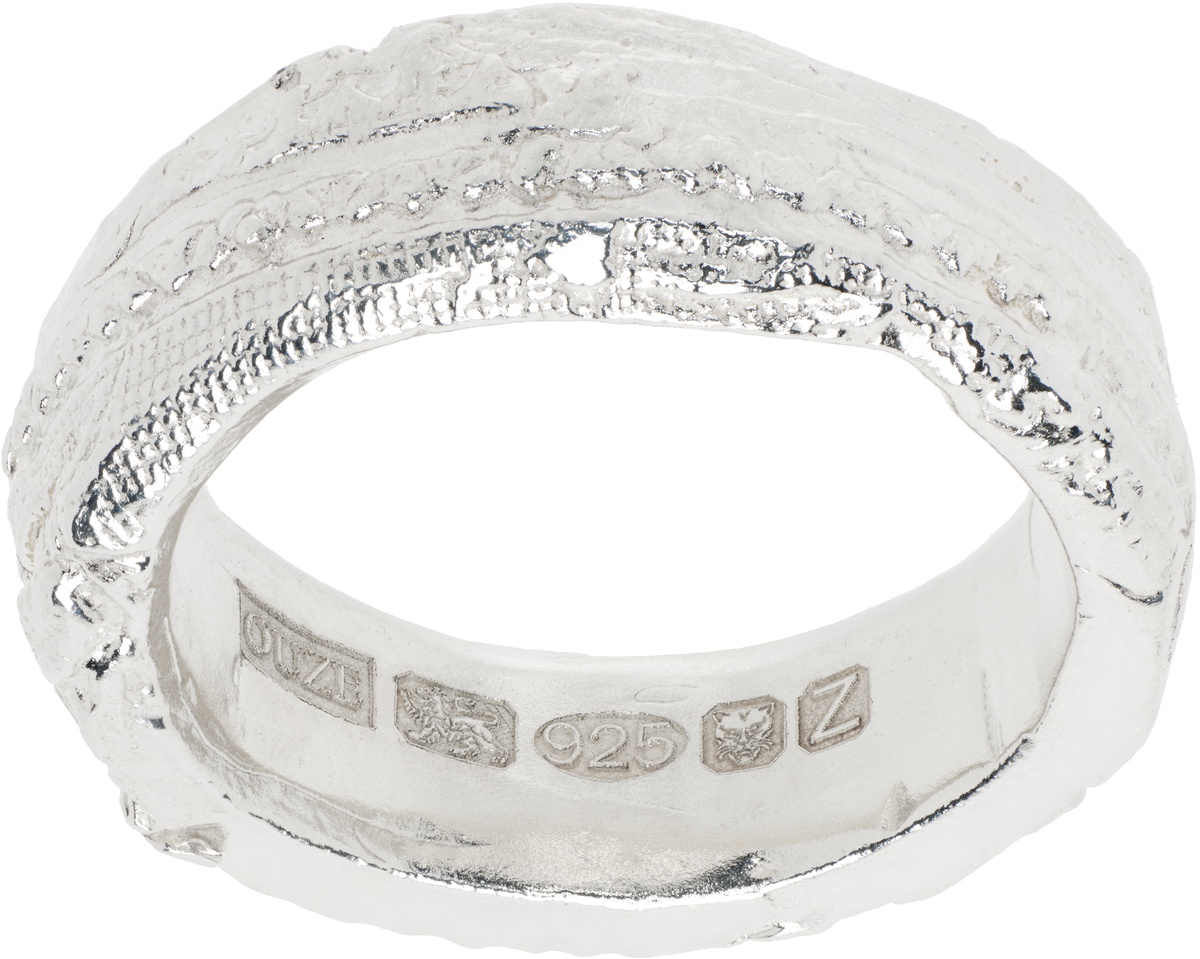 The Ouze Silver Patch Lace Ring