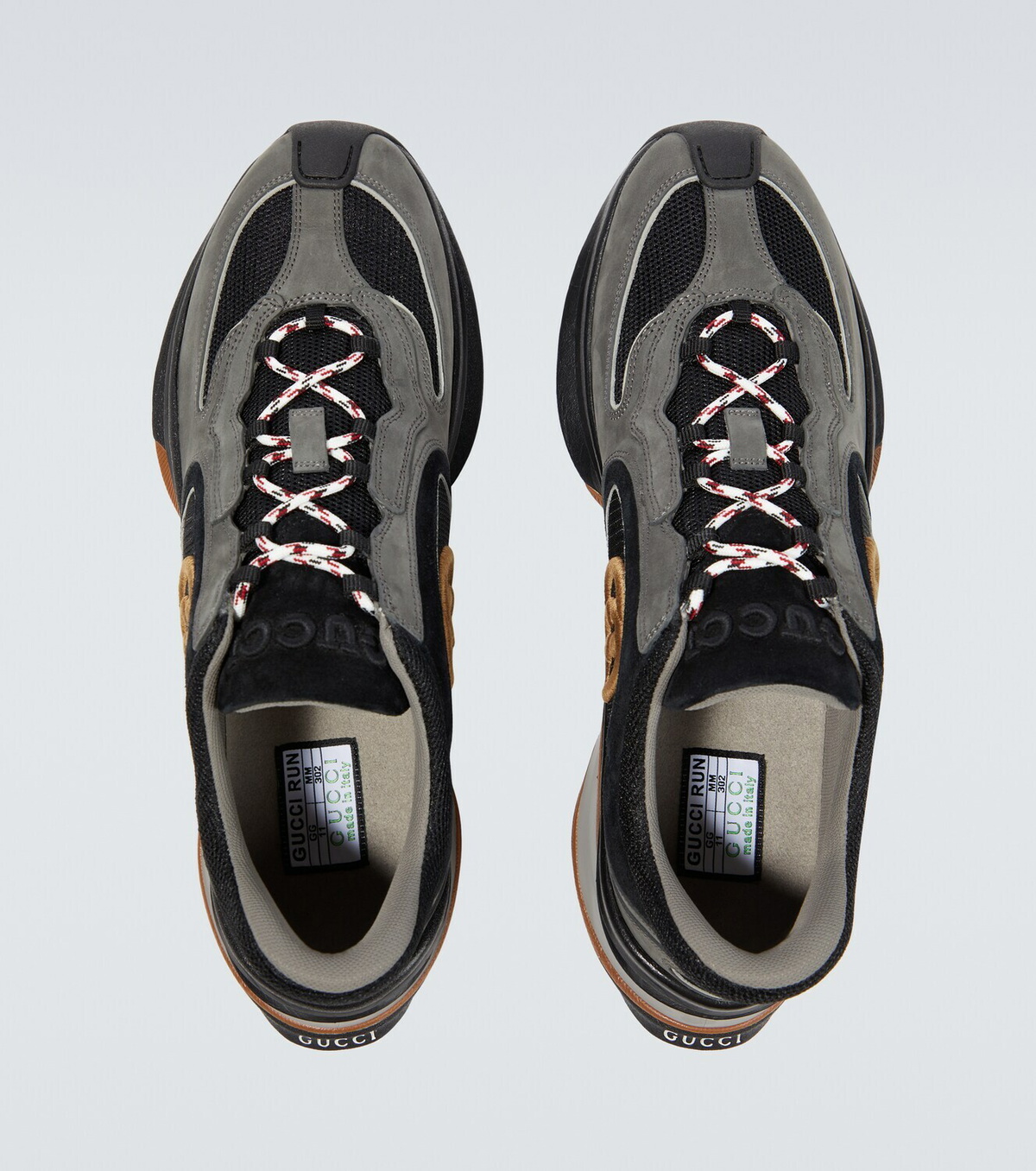【GUCCI】Run Logo Suede and Nubuck Sneakers スニーカー Gucci Gucci Run suede sneakers Gucci