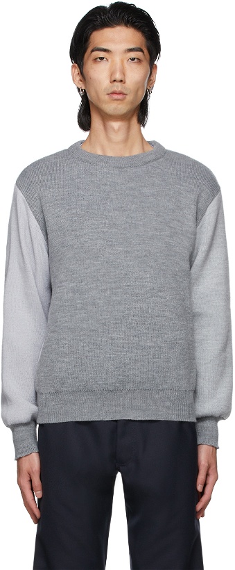 Photo: Comme des Garçons Shirt Grey Lochaven Of Scotland Edition Colorblocked Sweater