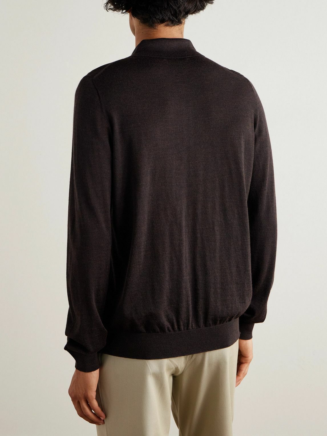 Purdey - Wool Polo Shirt - Brown
