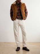 Valstar - Shearling-Trimmed Suede Down Gilet - Brown