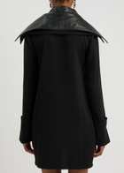 16 Arlington Dante Leather-panelled Mini Dress Black 6 (UK6 / XS)