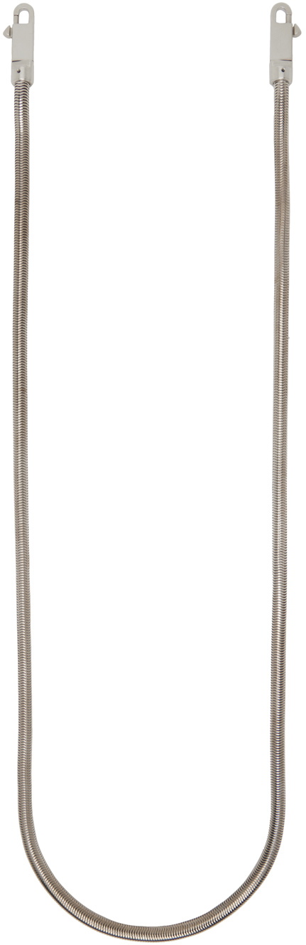 Rick Owens Silver Porterville Snake Chain Crossbody Bag Strap