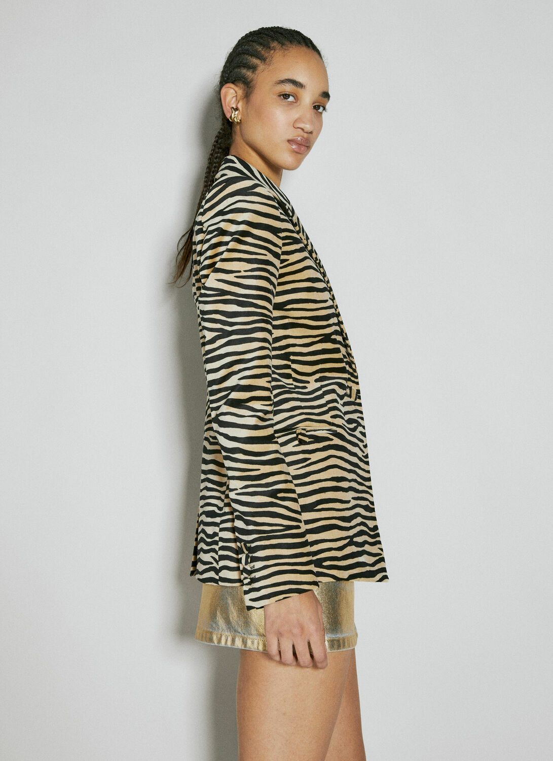 Rabanne Tiger Print Tailored Blazer