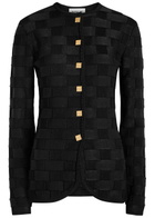 Tove Uma Checked Knit Cardigan Black
