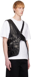 Helmut Lang Black Utility Bag Leather Vest
