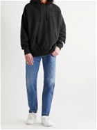 GALLERY DEPT. - Logo-Print Fleece-Back Cotton-Blend Jersey Hoodie - Black