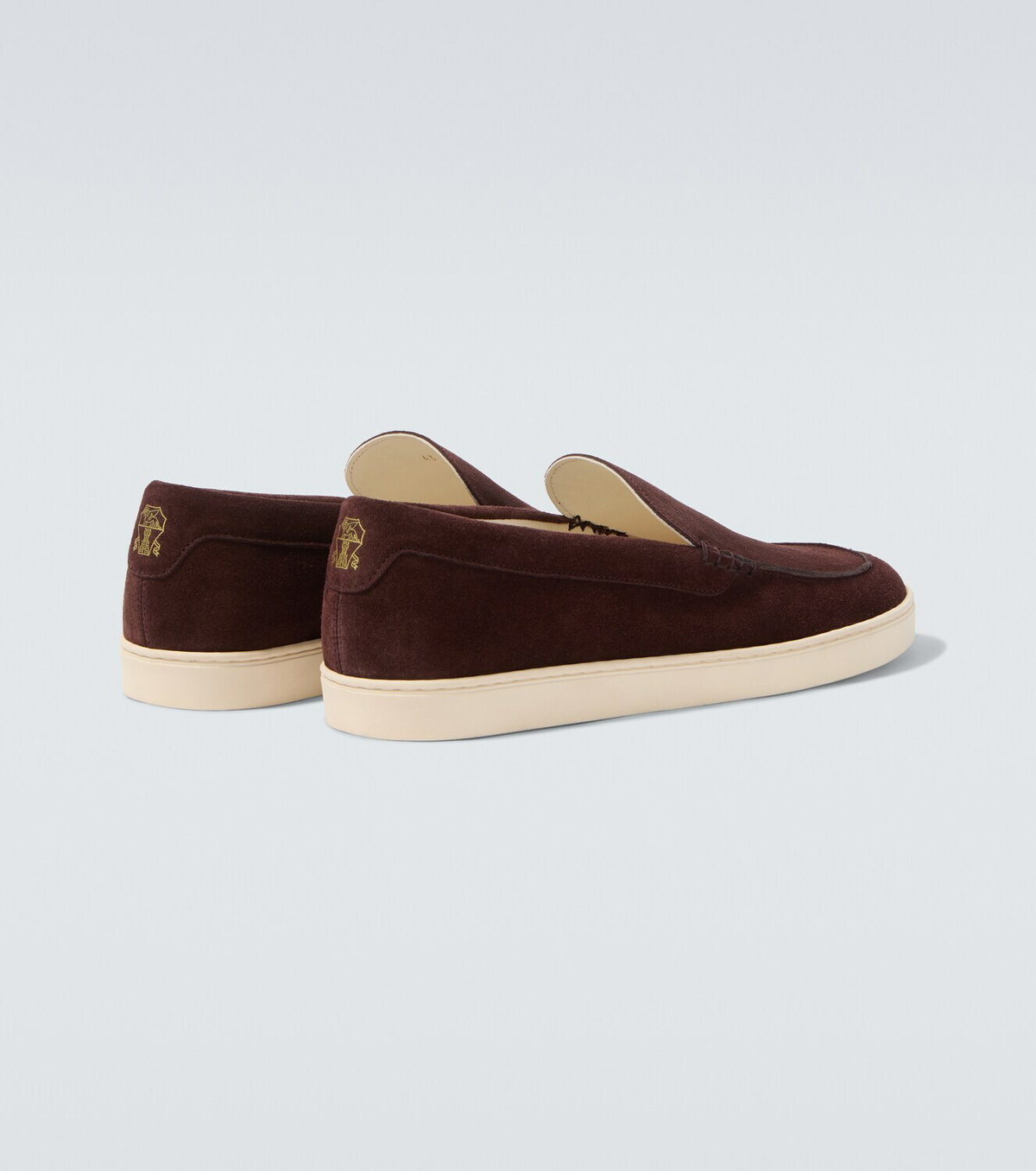 Brunello Cucinelli Chevron suede slip-on shoes