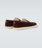 Brunello Cucinelli Chevron suede slip-on shoes