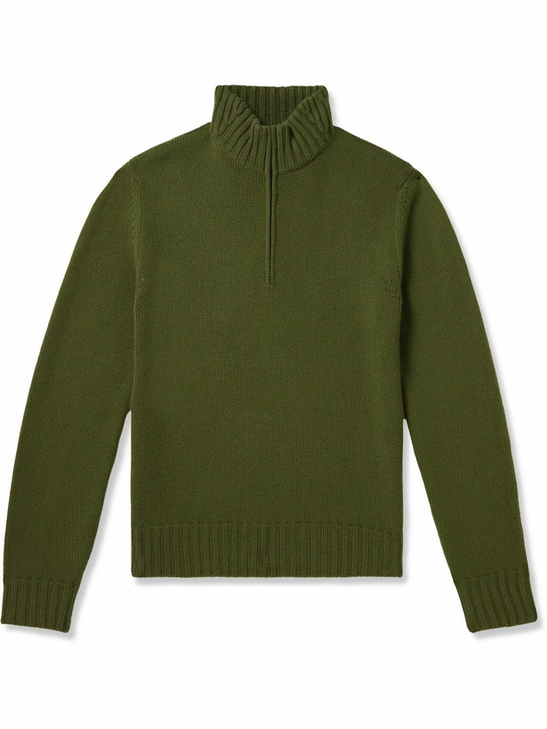 Photo: Loro Piana - Grafton Cashmere Half-Zip Sweater - Green