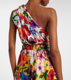 Dolce&Gabbana Floral one-shoulder silk midi dress