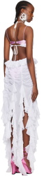 Ester Manas White Ruched Maxi Dress