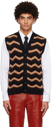 Ernest W. Baker Brown & Black 70's Cardigan