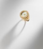 Yvonne Léon L'Horloge 18kt gold and mother-of-pearl ring with diamonds