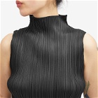 Pleats Please Issey Miyake Women's Basics Pleats Roll Neck Vest in Black