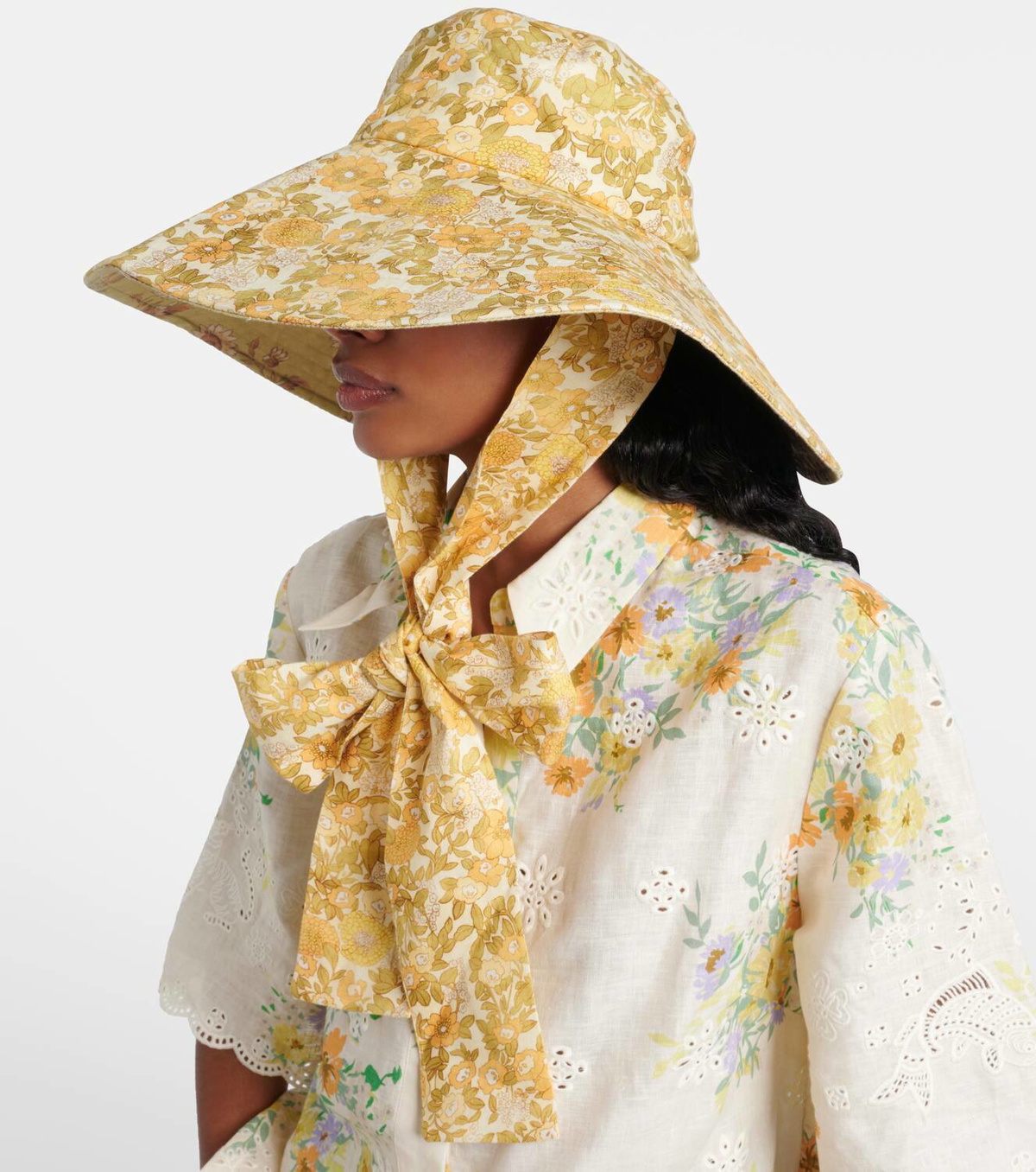 Alémais Gabriella floral linen sun hat