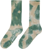 Gramicci Green & Beige Tie-Dye Socks