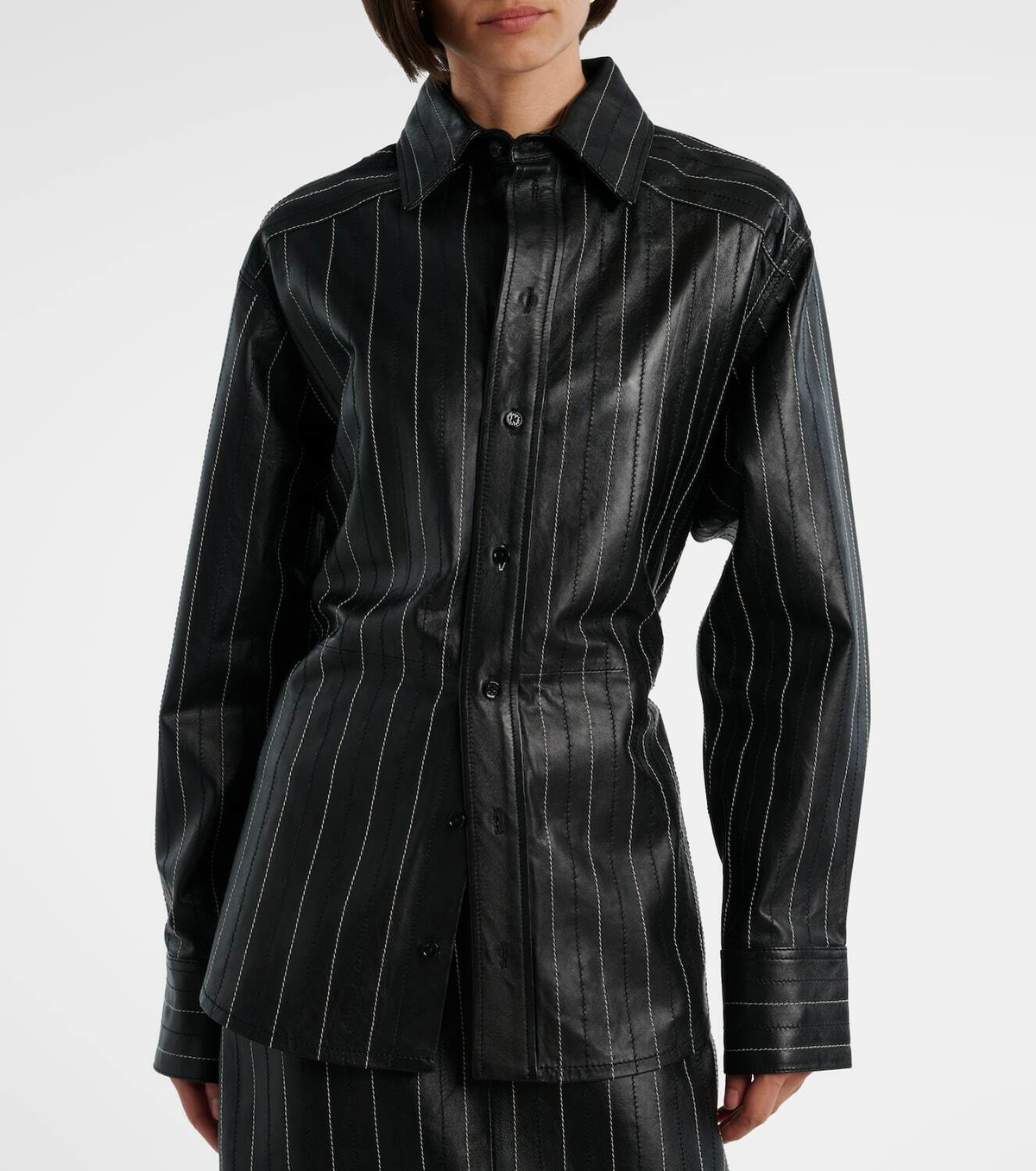 Victoria Beckham Belted leather jacket