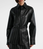 Victoria Beckham Belted leather jacket